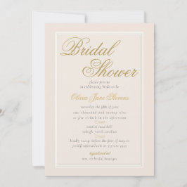 Invitación Elegante Classic Triple Frame Cream Bridal Shower