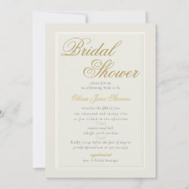 Invitación Elegante Classic Triple Frame Ecru Bridal Shower