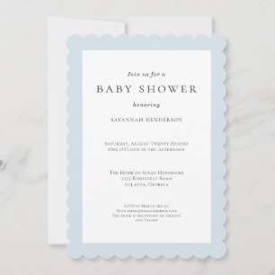 Invitación Elegante Classic Wildflower Blue Baby Shower
