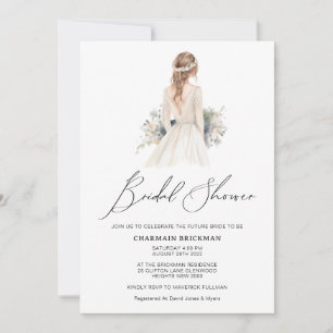 Invitación Elegante Clip Art Gown Bridal Shower