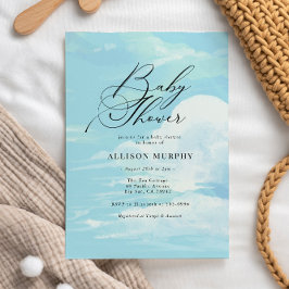 Invitación Elegante Cloud 9 Blue Sky Baby Shower