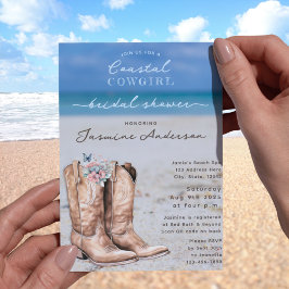 Invitación Elegante Coastal Cowgirl Beach Bridal Shower