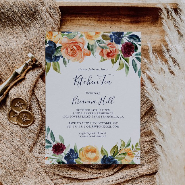 Invitación Elegante Cocina Floral Tea Bridal Ducha (Subido por el creador)