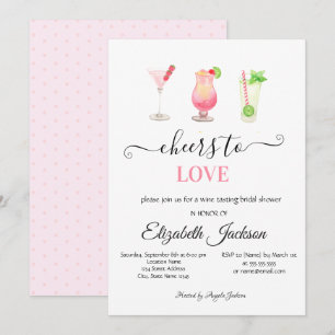 Invitación Elegante Cocktails Dotted Bridal Shower