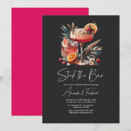 Invitación Elegante Cóctel Abastece la Barra Ducha para Parej