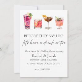 Invitación Elegante Cóctel de Compromiso y Despedida de Solte