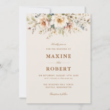 Elegante código QR de acuarela floral para boda co