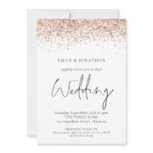 Elegante Código QR de Boda con Brillo en Rosa Dora