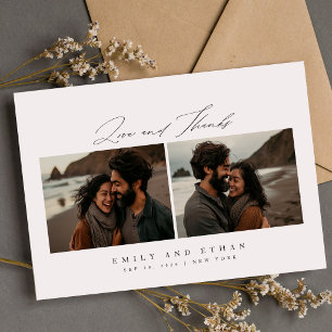 Invitación Elegante código QR de foto de boda en la playa con