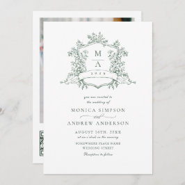 Invitación Elegante código QR de la Boda del Jardín Francés S