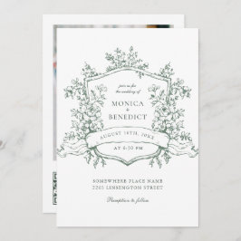 Invitación Elegante código QR de la Boda del Jardín Francés S