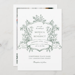 Invitación Elegante código QR de la Boda del Jardín Francés S