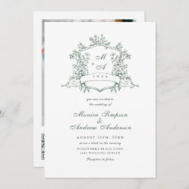 Invitación Elegante código QR de la Boda del Jardín Francés S