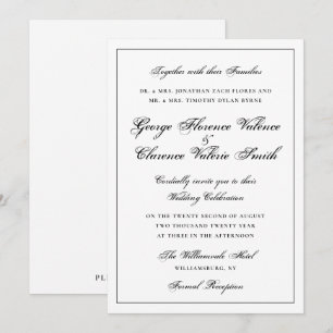 Invitación Elegante Código QR de Letra Clásica Caligráfica pa