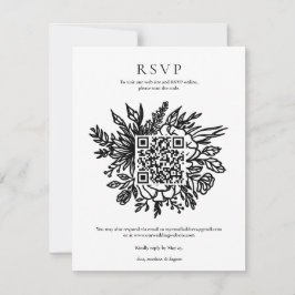 Invitación Elegante código QR de respuesta de boda con vegeta