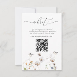 Invitación Elegante código QR del Boda de Flores Silvestres