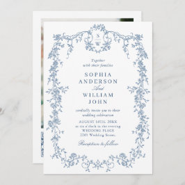 Invitación Elegante código QR del Boda del marco orgánico vic