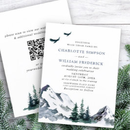 Invitación Elegante código QR del Boda Forestal de las Montañ