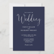 Elegante código QR moderno azul marino boda