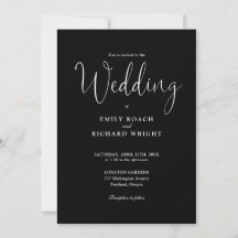 Elegante código QR moderno boda en blanco y negro