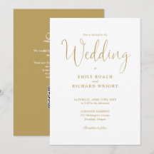 Elegante Código QR Moderno Chic Dorado Boda