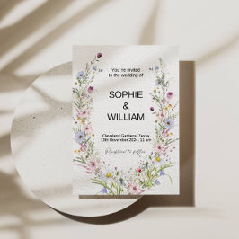 Invitación Elegante colección de Bodas de flores silvestres