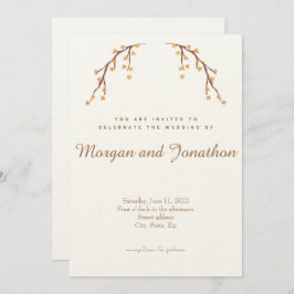 Invitación Elegante colección de Bodas florales de otoño
