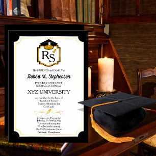 Invitación Elegante colegio formal Graduación universitaria