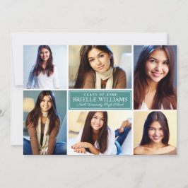 Invitación Elegante Collage de fotos del Partido Verde de Gra