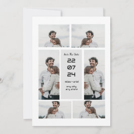 Invitación Elegante collage de fotos moderno gris para aviso 