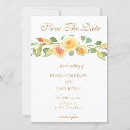Invitación Elegante color de agua amarillo rosa Bouquet