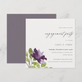 INVITACIÓN ELEGANTE COLOR DE AGUA AZUL FLORAL ORO COMPROMISO