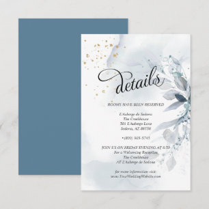 Invitación Elegante color de agua azul turbio