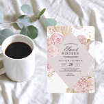 Invitación Elegante color de agua con marco floral rosa y mor<br><div class="desc">Elegante color de agua con marco floral rosa y morado</div>
