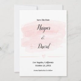 Invitación Elegante color de agua de Rubor Guardar el Boda de