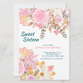 Invitación Elegante color de agua dulce de flores rosadas die