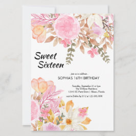 Invitación Elegante color de agua dulce de flores rosadas die