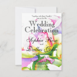 Invitación Elegante color de agua floral de peonia blanca ros