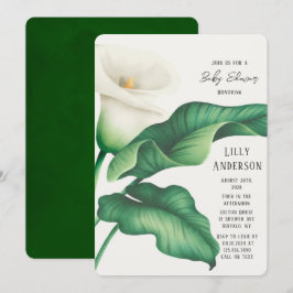 Invitación Elegante color de agua Lilly Flower Baby Shower