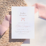 Invitación Elegante color de agua rosa Chica Baby Shower<br><div class="desc">Celebra tu próximo paquete de alegría con este tema de bonito y arco rosado invitación a la ducha bebé. Presenta una elegante tipografía en minúscula serif, letras de guiones rosas y una proa de acuarela. Un diseño sencillo y minimalista, ideal para las duchas de bebé con una temática femenina, esta...</div>