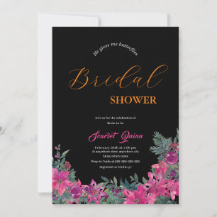 Invitación Elegante color de agua rosa polvoriento Ducha de n