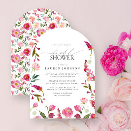 Invitación Elegante color de agua rosada Flores Bridal Shower