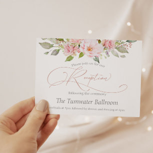 Invitación Elegante color de agua rosado de la recepción de l