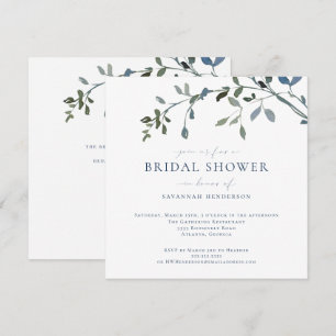 Invitación Elegante color de agua vegetación Vines Bridal Sho
