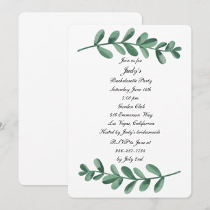 Invitación Elegante color de agua verde deja la fiesta de la 