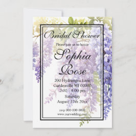 Invitación Elegante color púrpura glicina ducha de novia
