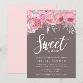 Invitación Elegante color rosa rosa rosa rosa dorado dulce di