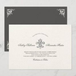 Invitación Elegante Combo Boda Fleur de Lis