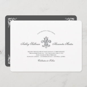 Invitación Elegante Combo Boda Fleur de Lis 2