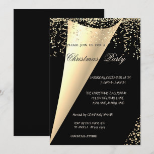 Invitación Elegante, compañía de confeti dorado fiesta de Nav